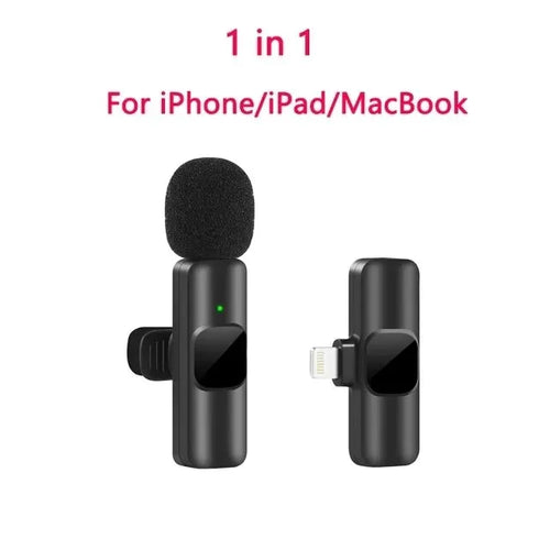 K60 New Wireless Lavalier Microphone Portable Audio Video Recording Mini Mic for Iphone Android Live Broadcast Gaming Phone Mic